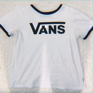 Women’s White with Black Outline Vans Tee